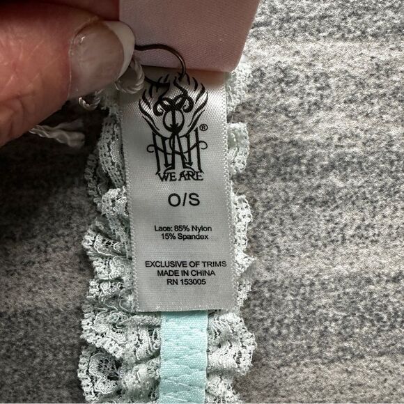 NWT Free People x HAH One & Done Lace Garter Headband Scrunchie Something Blue - Picture 8 of 14